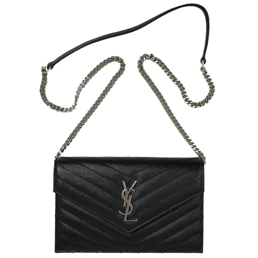 Saint Laurent Chain Shoulder Chain Wallet 2WAY Leather